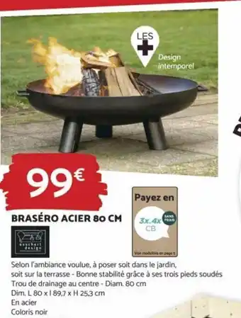 Bricomarché BRASÉRO ACIER 80 CM offre