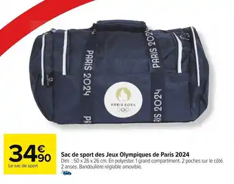 Carrefour Sac de sport des Jeux Olympiques de Paris 2024 offre