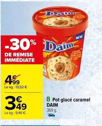Carrefour Pot glacé caramel DAIM offre