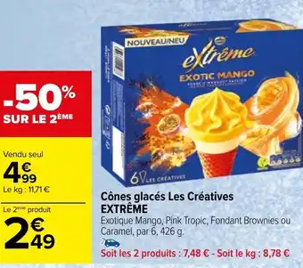 Carrefour Cônes glacés Les Créatives EXTRÊME offre
