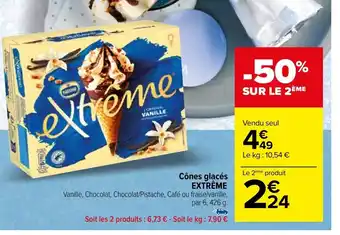 Carrefour Cônes glacés EXTRÊME offre