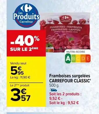 Carrefour Framboises surgelées CARREFOUR CLASSIC' offre