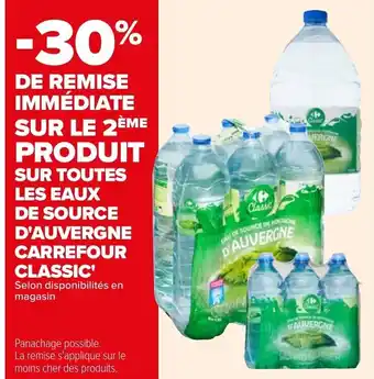 Carrefour Les toutes les eaux de source d'Auvergne carrefour classic offre