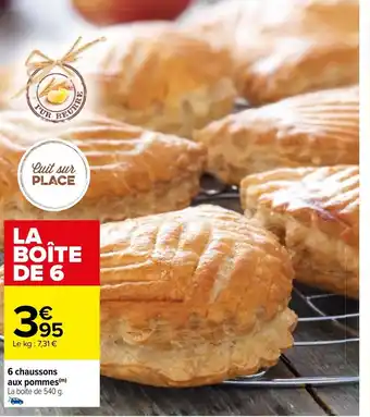 Carrefour 6 chaussons aux pommes (m) La boîte de 540 g. offre