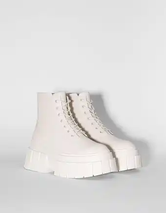 Bottines à lacets plateforme rayée