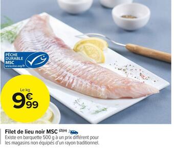 Carrefour Market Filet de lieu noir msc offre