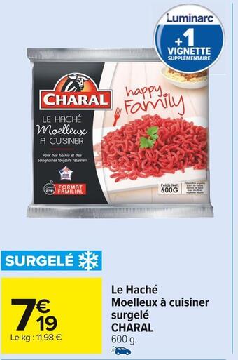 Carrefour Market Charal le haché moelleux à cuisiner surgelé offre