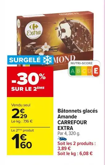 Carrefour Market Carrefour extra bâtonnets glacés amande offre