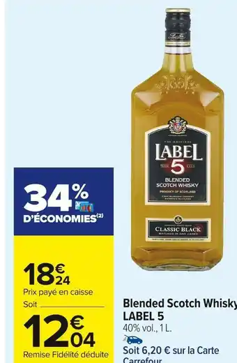 Carrefour Market Label 5 blended scotch offre