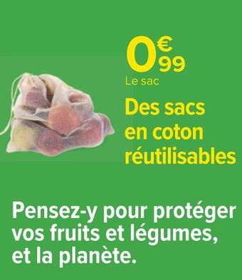 Carrefour Des sacs en coton réutilisables offre