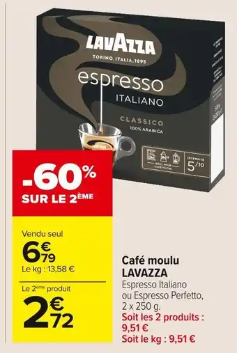Carrefour Market Lavazza café moulu offre