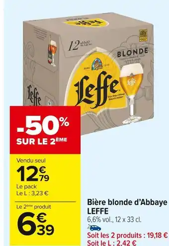Carrefour Market Leffe bière blonde d’abbaye offre