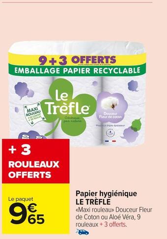 Carrefour Market Le trèfle papier hygiénique offre