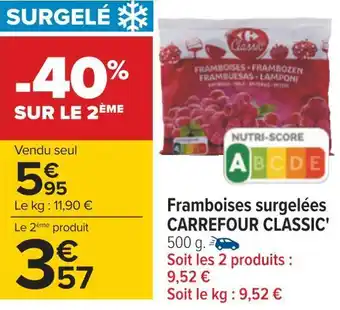 Carrefour Carrefour classic' framboises surgelées offre