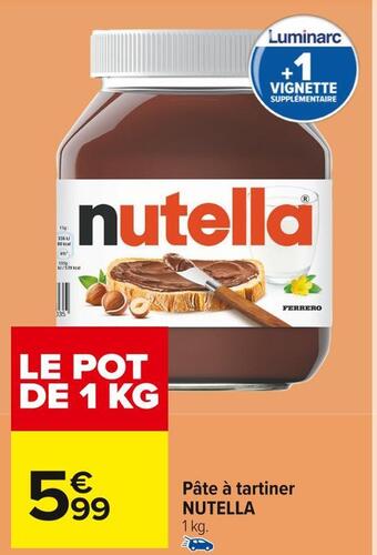 Carrefour Market Nutella pâte à tartiner offre