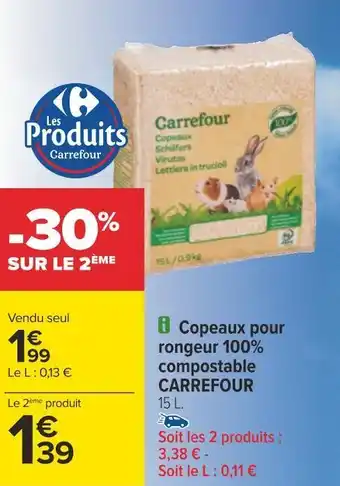 Carrefour copeaux pour rongeur 100% compostable