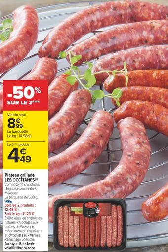 Carrefour Les occitanes plateau grillade offre