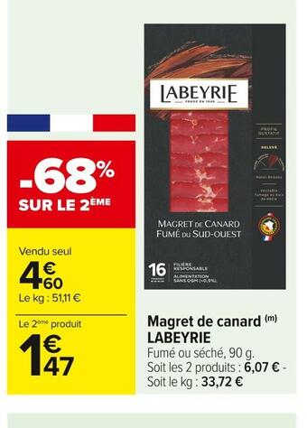 Carrefour Market Labeyrie magret de canard offre