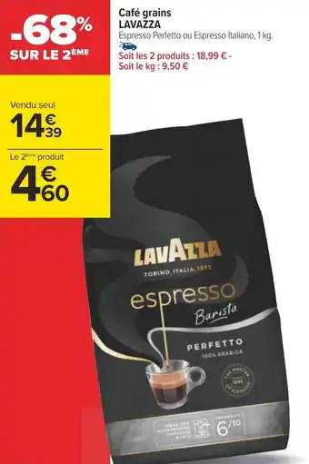 Carrefour Lavazza café grains offre