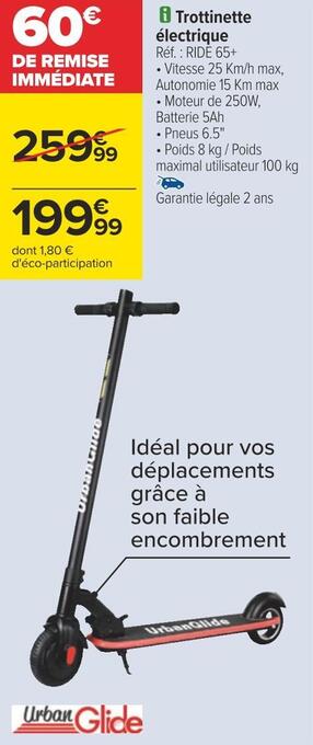 Carrefour Urban glide trottinette électrique offre
