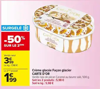 Carrefour Market Carte d’or crème glacée façon glacier offre