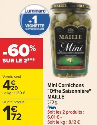 Carrefour Maille mini cornichons offre saisonnière offre