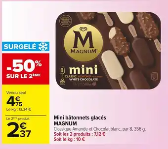 Carrefour Market Magnum mini bâtonnets glacés offre