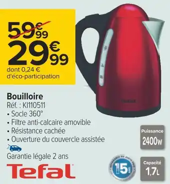 Carrefour Tefal bouilloire offre