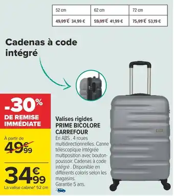 Carrefour Carrefour valises rigides prime bicolore offre