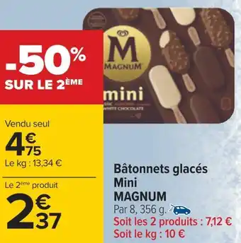 Carrefour Miko bâtonnets glacés mini offre