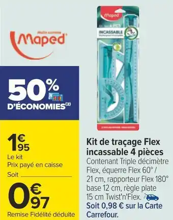 Carrefour Kit de traçage flex incassable 4 pièces offre