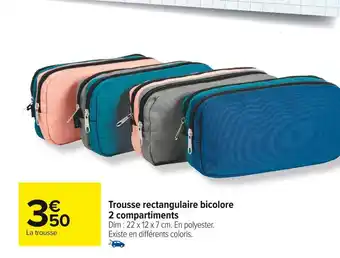 Trousse rectangulaire bicolore 2 compartiments