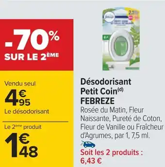 Carrefour Febreze désodorisant petit coin(d) offre