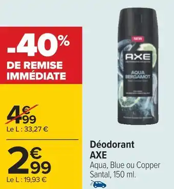 Carrefour Axe déodorant offre
