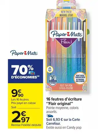 Carrefour Market Paper mate 16 feutres d’écriture flair original offre