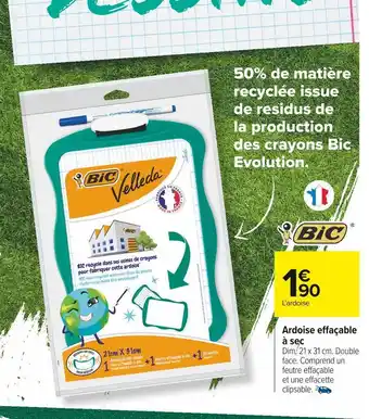 Carrefour Market Bic ardoise effaçable à sec offre