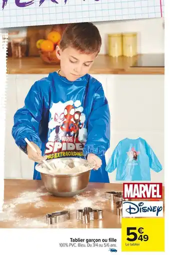 Carrefour Market Disney tablier garçon ou fille offre