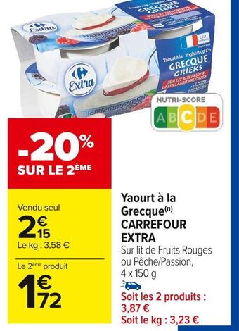 Carrefour Market Carrefour extra yaourt à la grecque offre