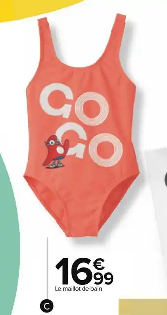 Carrefour Maillot de bain 1 pièce fille mascotte des jeux olympiques de paris 2024 offre