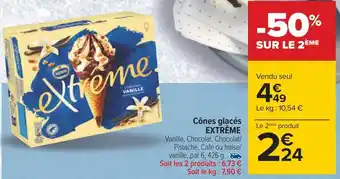 Carrefour Extrême cônes glacés offre