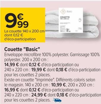 Carrefour Couette basic offre