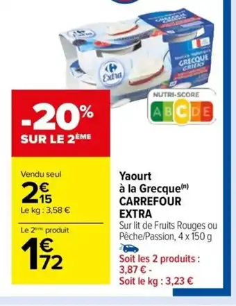 Carrefour Drive Yaourt à la Grecque(n) CARREFOUR EXTRA offre