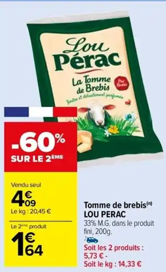 Tomme de brebis(n) LOU PERAC