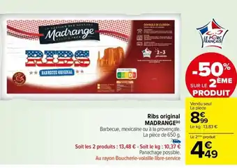 Carrefour Drive Ribs original MADRANGE (⁰) offre