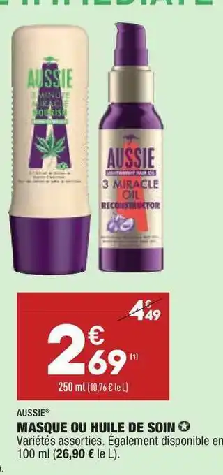 ALDI Masque Ou Huile De Soin Aussie offre