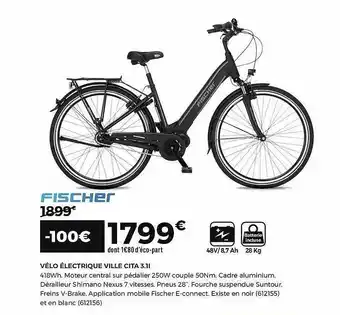 Feu Vert Vélo électrique Ville Cita 3.1l Fischer offre