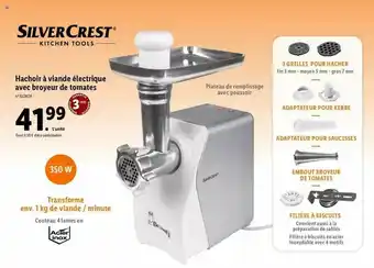 Lidl Hachoir à Viande électrique Avec Broyeur De Tomates Silver Crest offre