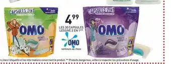 Stokomani Les 30 Capsules Lessive 2 En 1 Omo offre