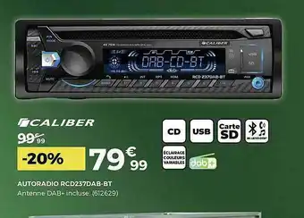 Feu Vert Caliber Autoradio Rcd237dab-bt offre