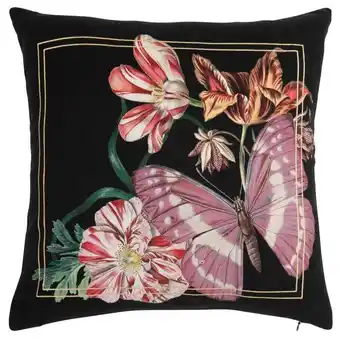 Maisons du Monde Housse de coussin en coton, imprimé papillon et fleur offre